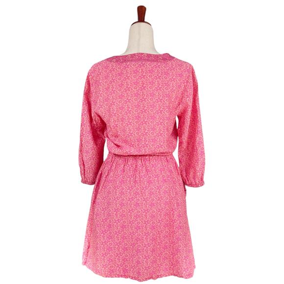 VINEYARD VINES Floral All Over Bloussan Dress in Sweet Taffy Pink/Orange Size 6 - Picture 8 of 10